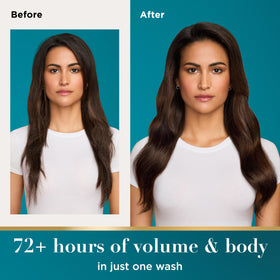 OGX close-up of label highlighting biotin and collagen benefits