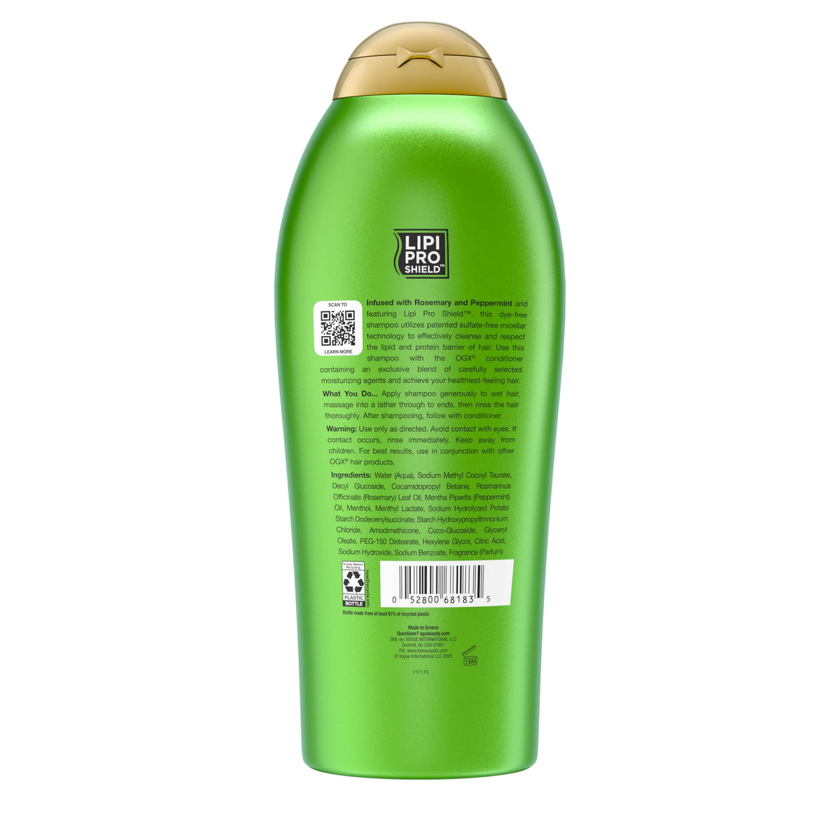 OGX bottle next to common items for size comparison and portability