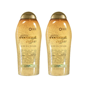 OGX bottle front packaging showing coconut coffee blend and moisturizing benefit