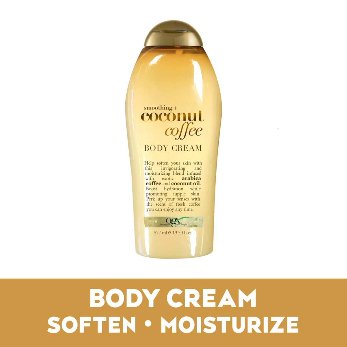 OGX close-up cream texture highlighting smooth, hydrating finish