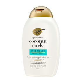 OGX conditioner on bathroom shelf in lifestyle setting showing everyday use