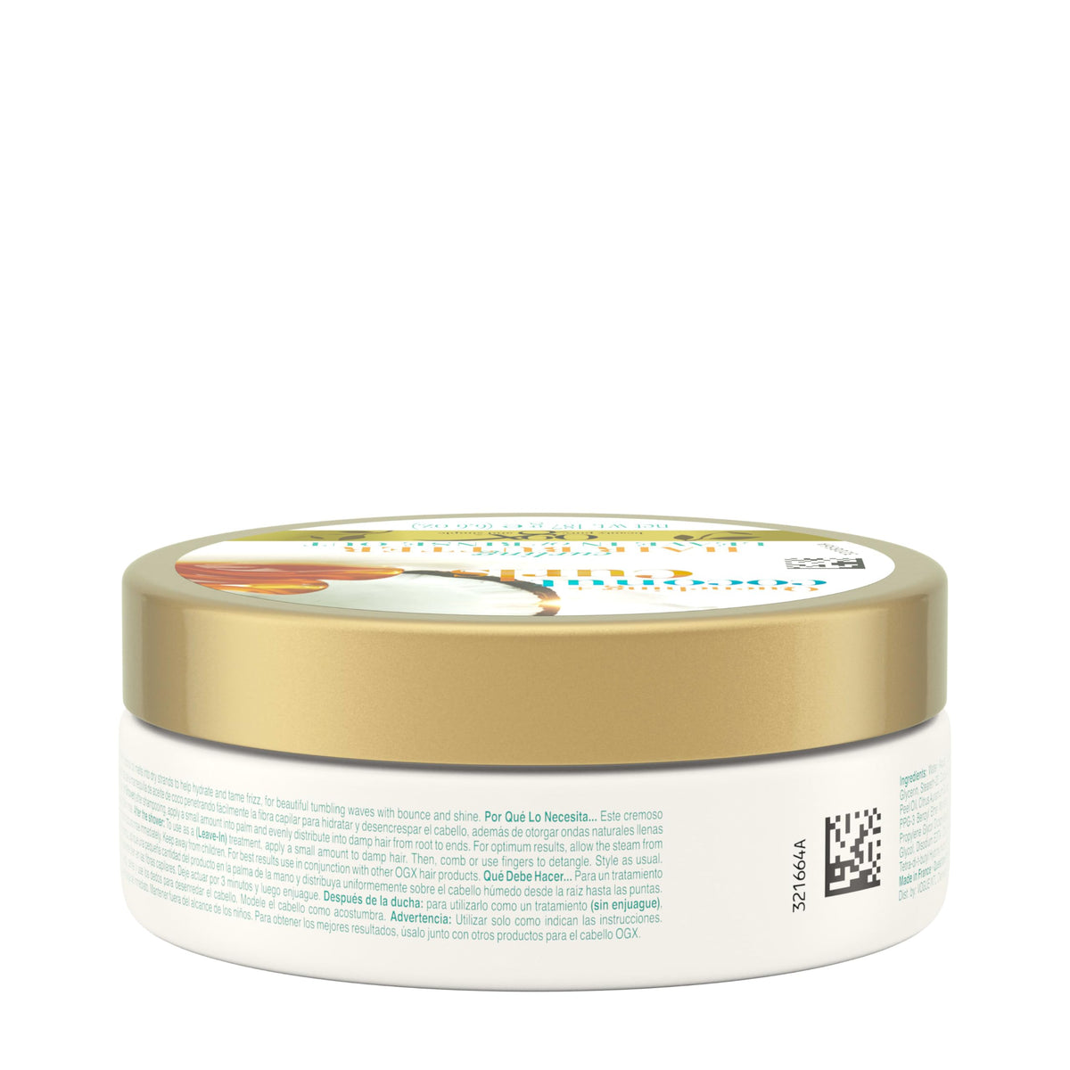 OGX product staged on bathroom shelf suggesting everyday curl care