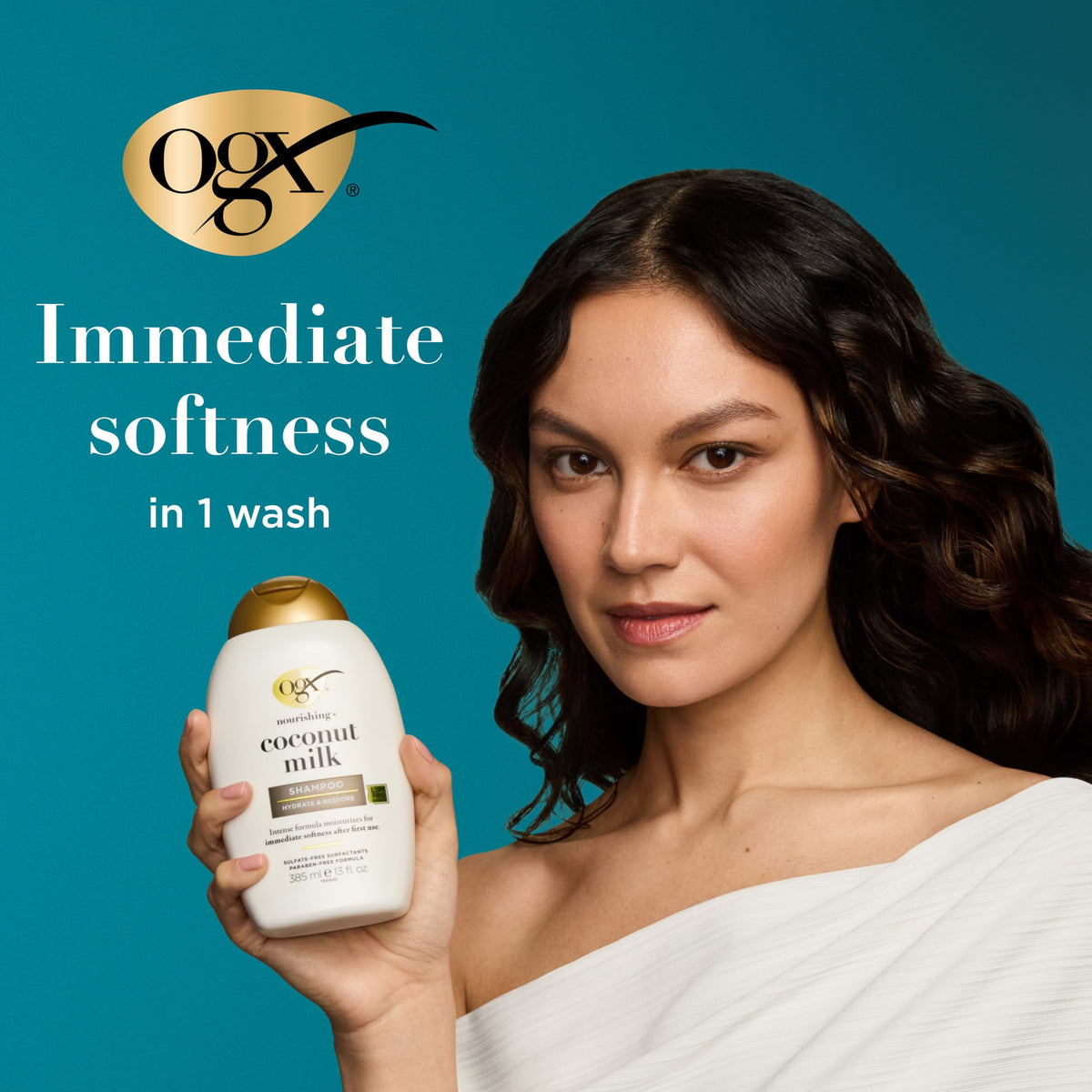 Person using OGX coconut milk in shower enjoying fragrant spa-like wash