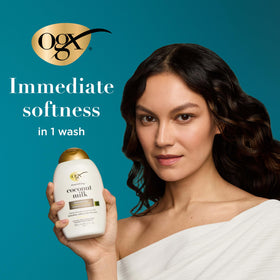 Person using OGX coconut milk in shower enjoying fragrant spa-like wash