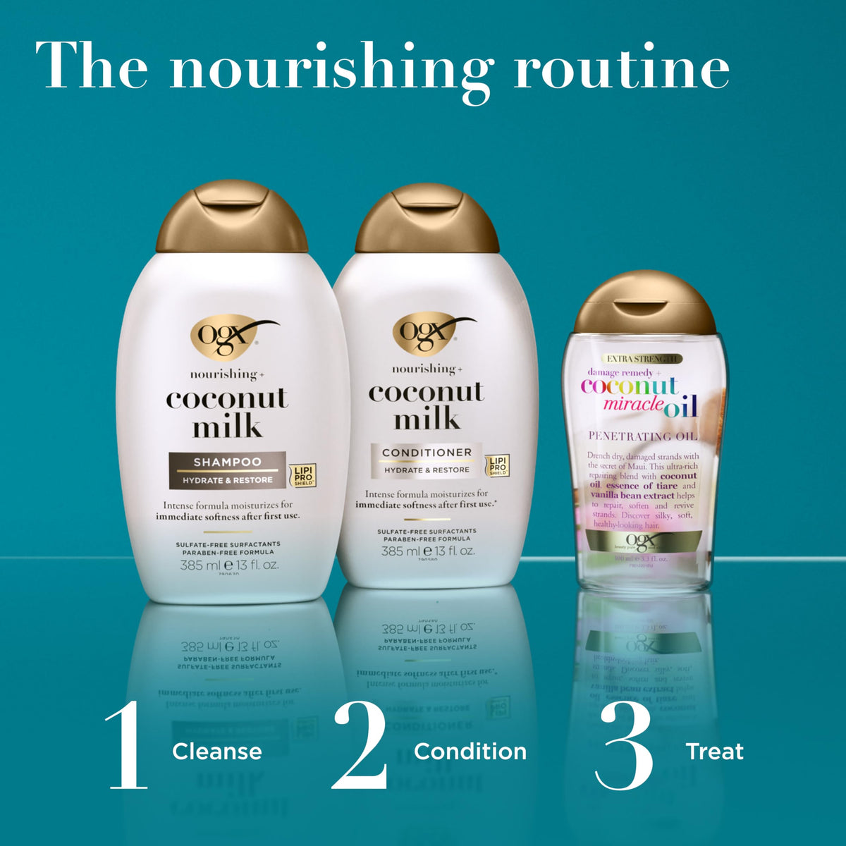 OGX coconut milk ingredient image emphasizing natural-feel nourishment