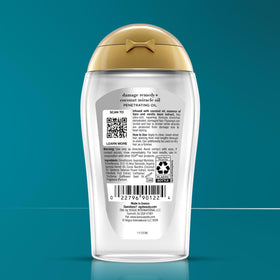 OGX bottle on bathroom vanity in lifestyle scene for aromatic haircare experience