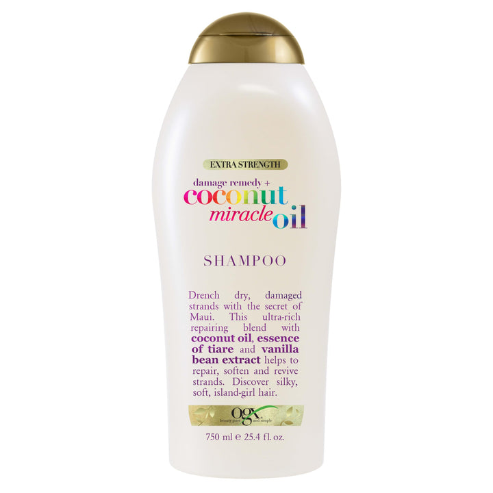 OGX front label view showing product name and benefits