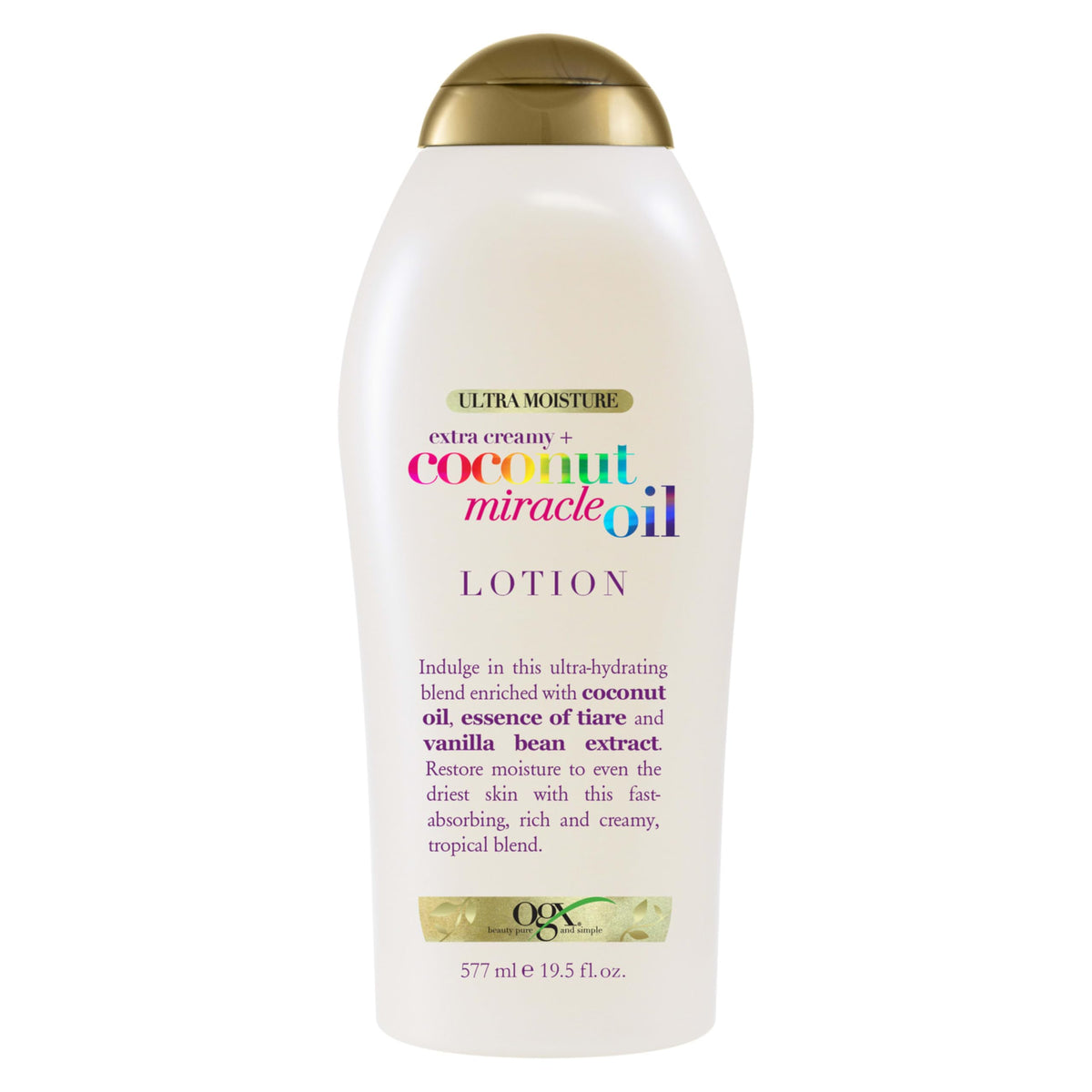 OGX front bottle image showing label and tropical scent benefit