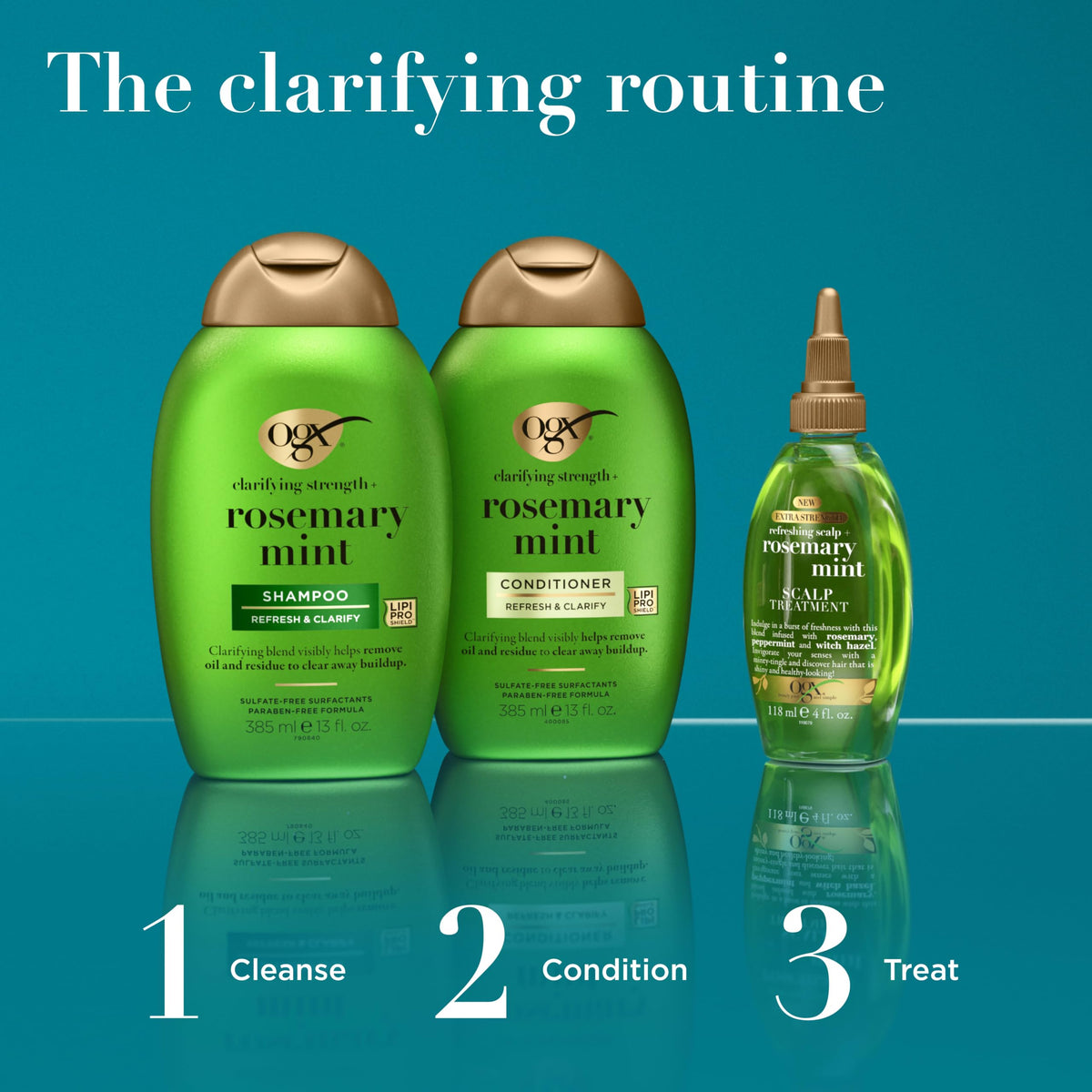 OGX conditioner lather rinsing from hair showing residue removal
