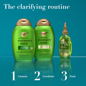 OGX conditioner lather rinsing from hair showing residue removal