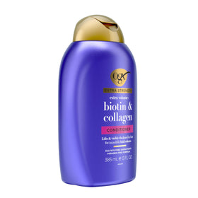 OGX conditioner being poured into hand to show product consistency and control
