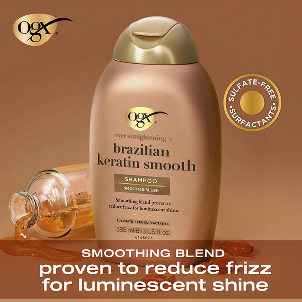 OGX back label close-up highlighting ingredients list and gentle formula benefit