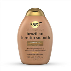 OGX bottle front view showing Ever-Straight shampoo and glossy finish benefit