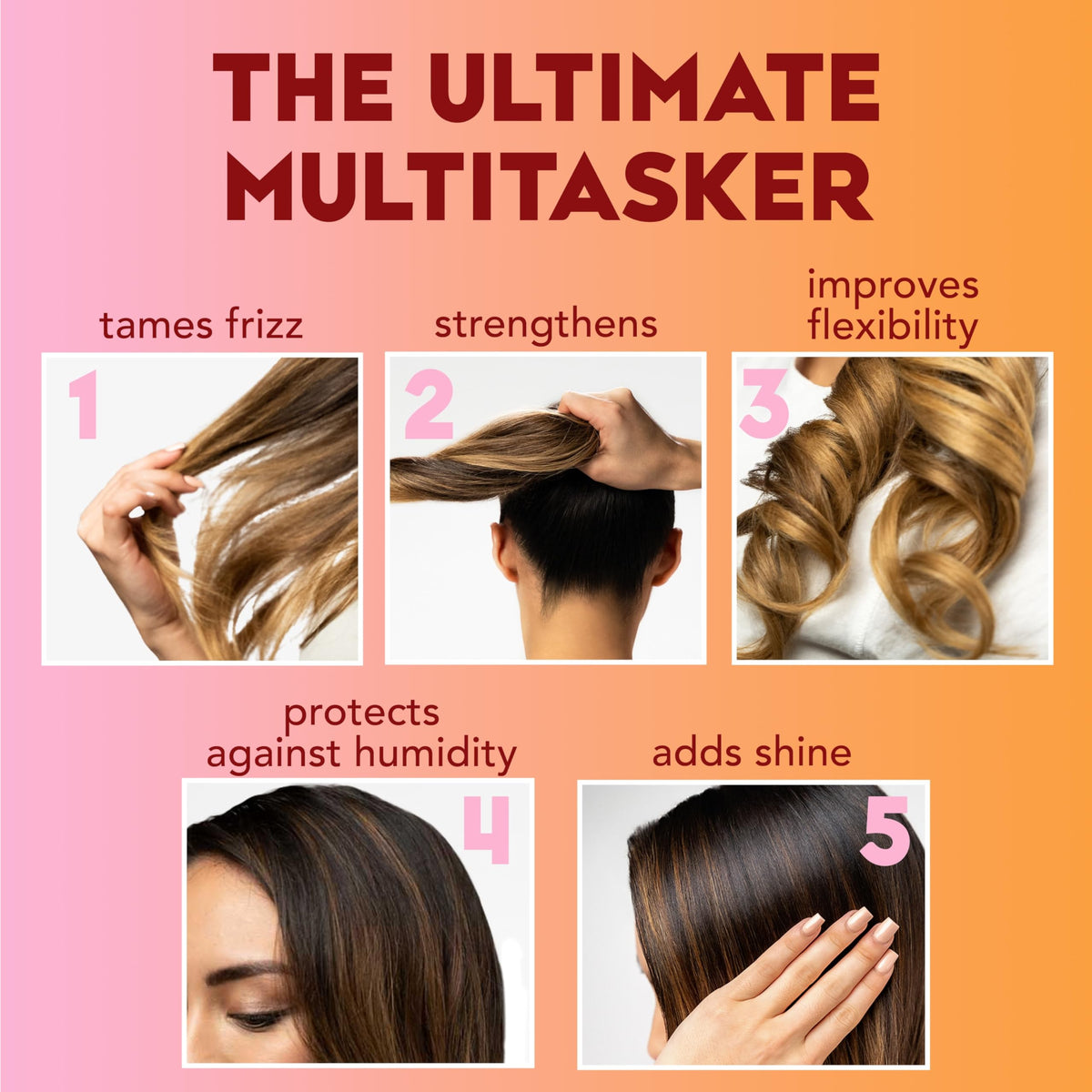 OGX label close-up highlighting keratin, argan oil and ceramides benefits