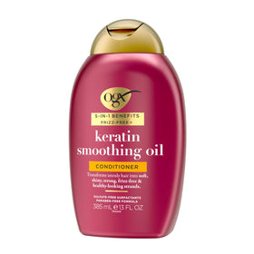 OGX conditioner being applied in shower demonstrating easy rinse-out use