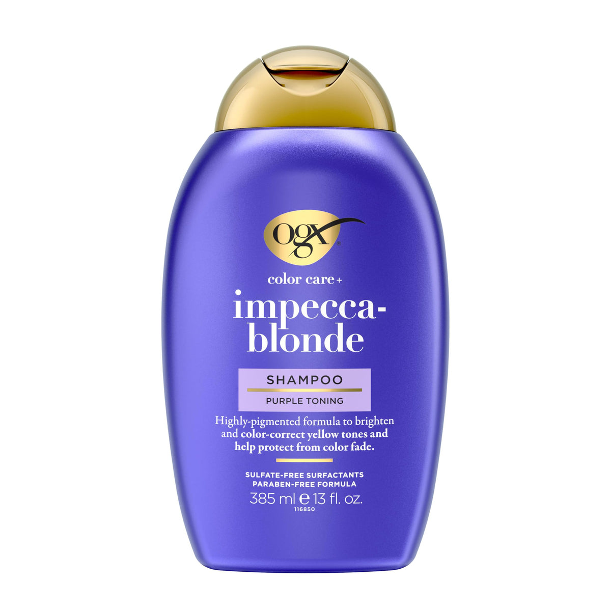 OGX label close-up highlighting keratin and botanical ingredients