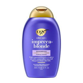 OGX label close-up highlighting keratin and botanical ingredients