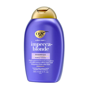 OGX shampoo bottle in shower illustrating easy at-home toning