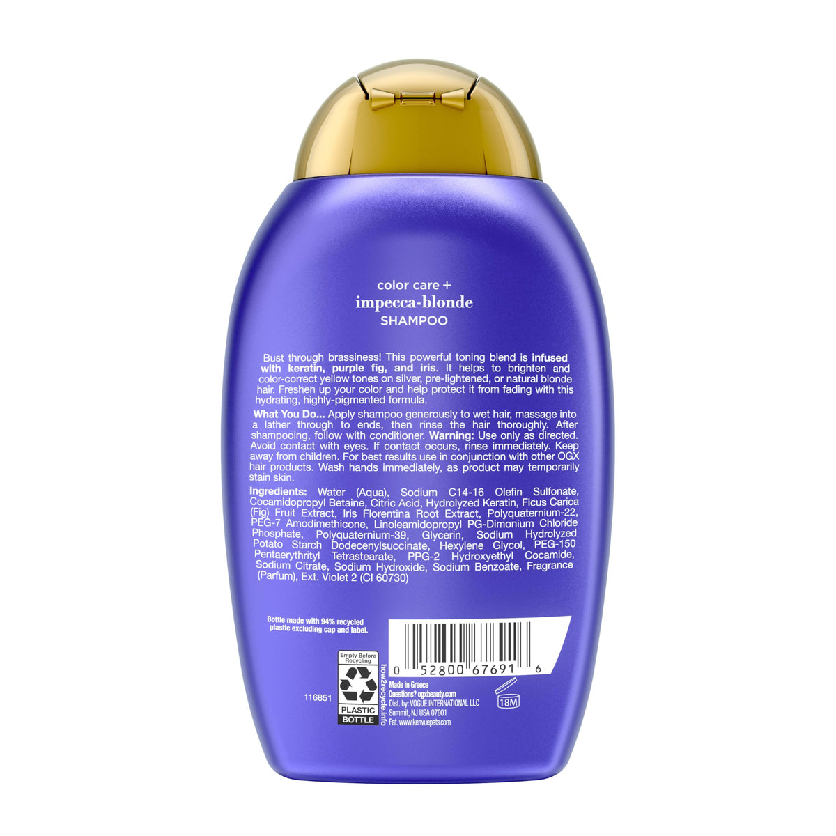 OGX bottle on salon counter next to mirror showing professional finish