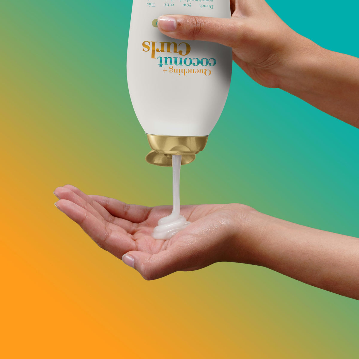 OGX in-use photo of wet curls being gently shampooed
