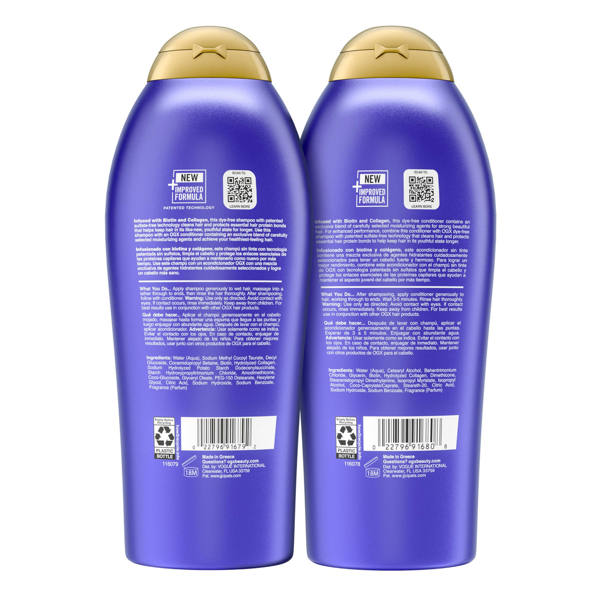 OGX key ingredients bamboo and hydrolyzed wheat protein highlighting thickening