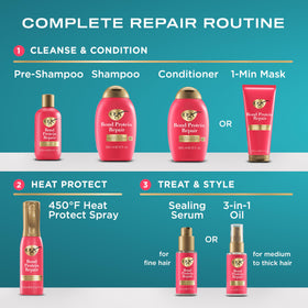 OGX ingredient visuals illustrating bond complex and lipid protection benefits