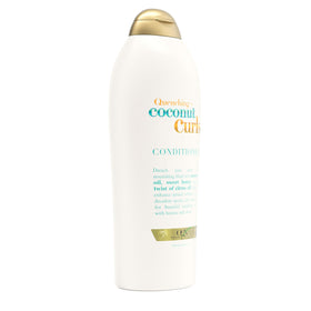 OGX coconut oil and honey ingredient visual highlighting moisturizing benefit