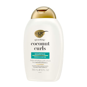 OGX label close-up showing coconut, citrus and honey listed ingredients