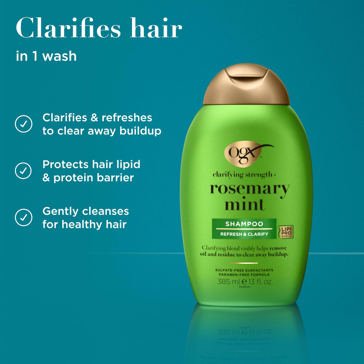 OGX lather texture detail showing gentle foam for effective cleansing