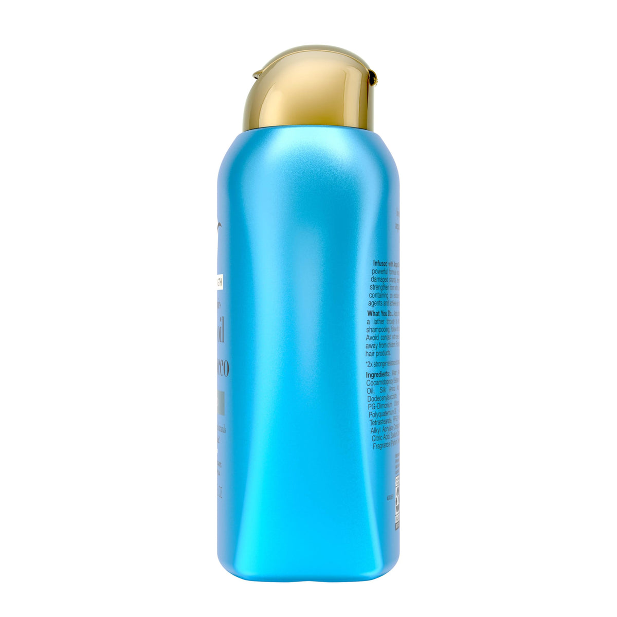 OGX bottle producing lather in shower demonstrating gentle, effective cleanse benefit