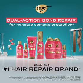 OGX model with post-wash smooth hair showing manageable shiny results