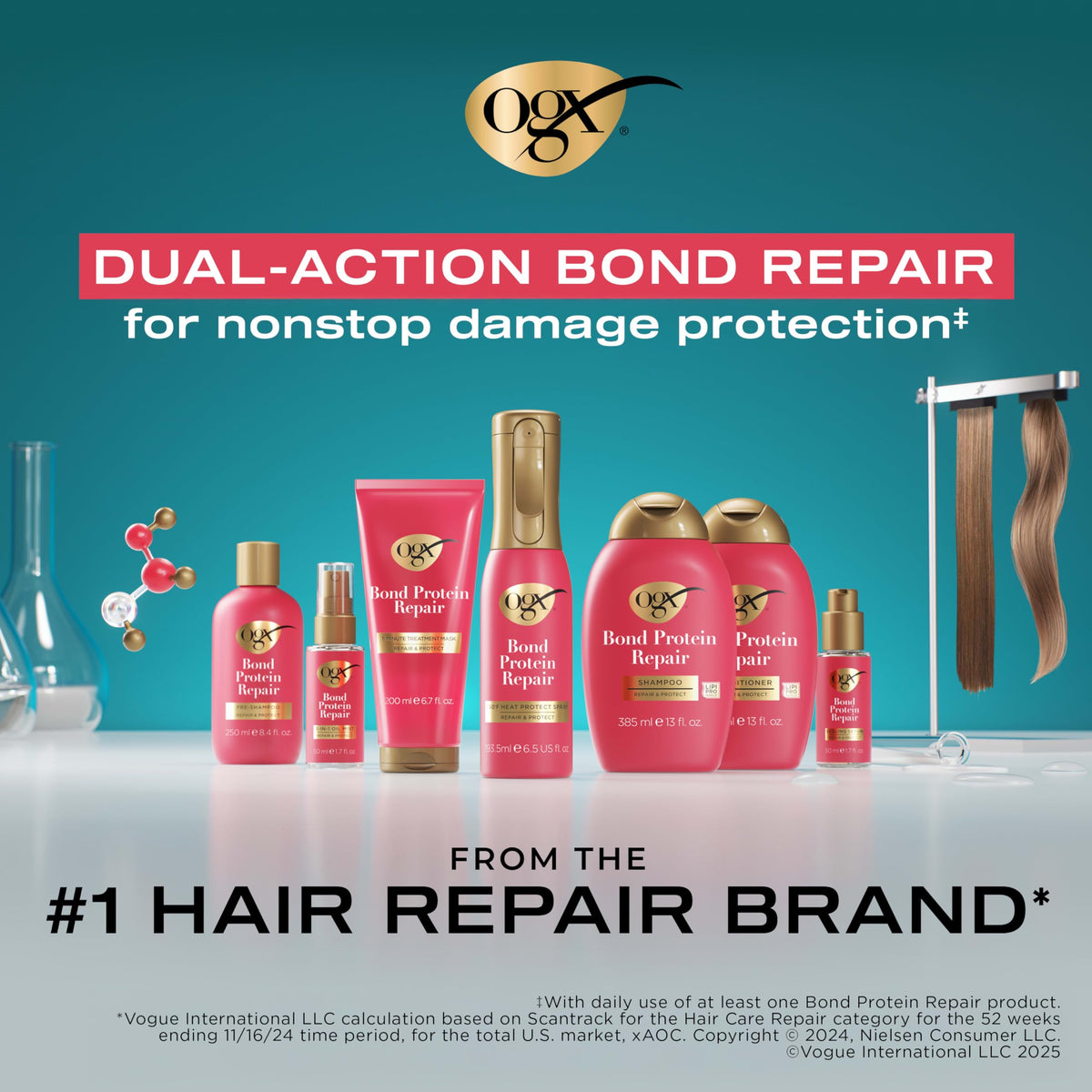 OGX styled hair outdoors showing smooth, resilient finished look