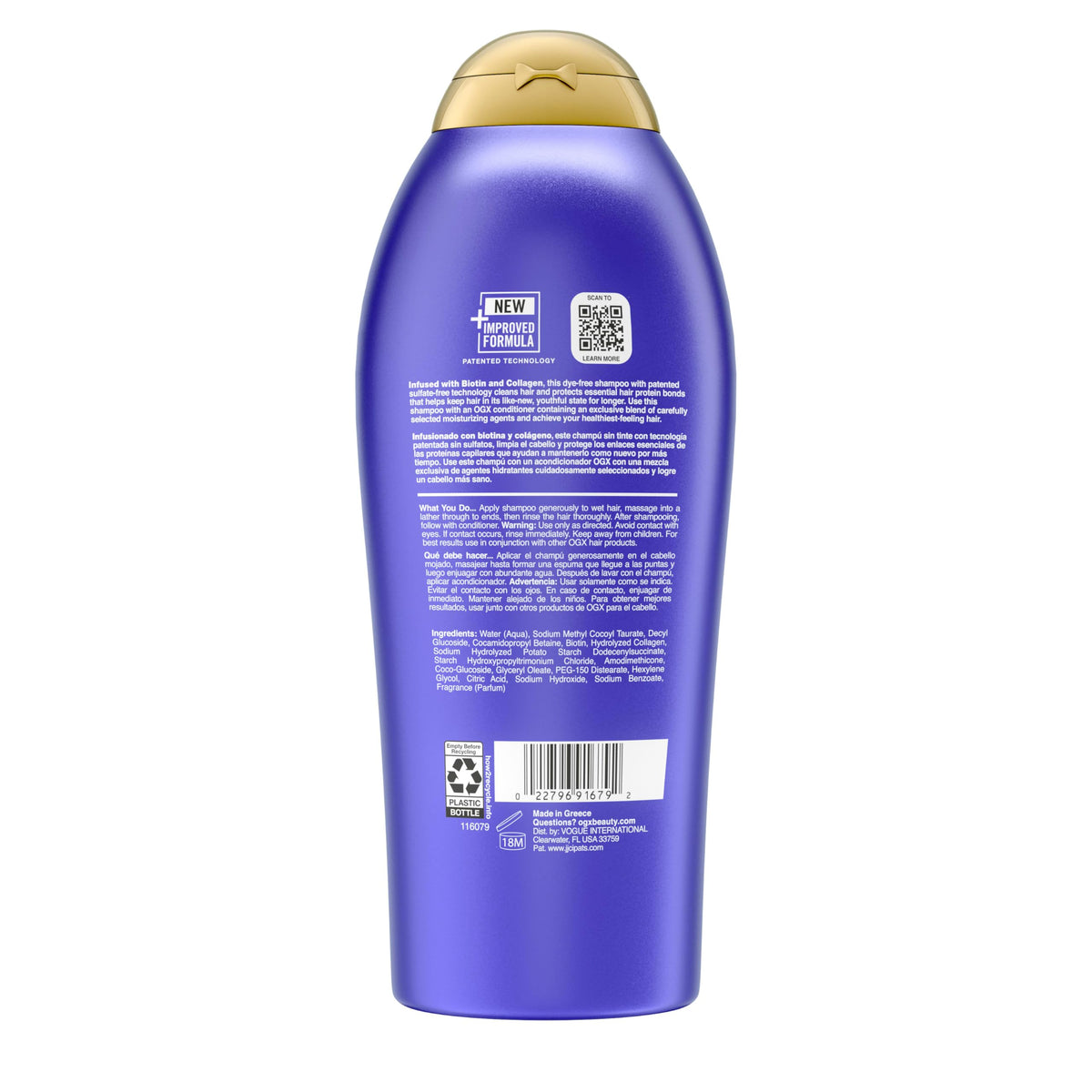 OGX shampoo paired with conditioner for balanced hydration