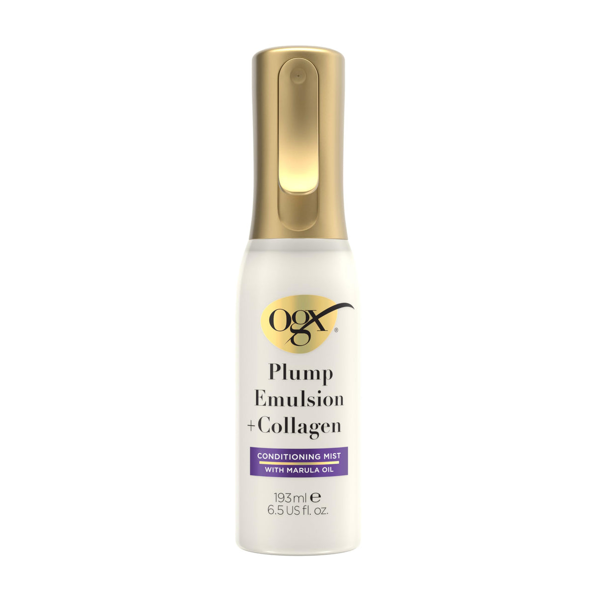 OGX Plump Emulsion front packaging showing bottle and branding for easy identification and quick pick