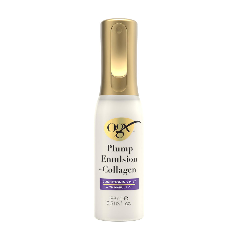 OGX Plump Emulsion front packaging showing bottle and branding for easy identification and quick pick