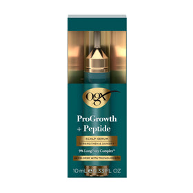 OGX front packaging showing ProGrowth pen, highlights easy targeted treatment