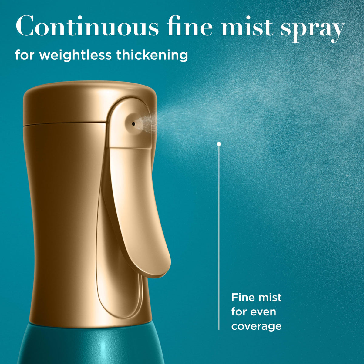 OGX clear droplet of serum mist texture demonstrating lightweight feel