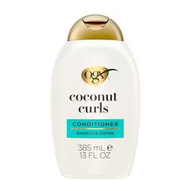 OGX front bottle of Quenching Coconut Curls showing label and benefit