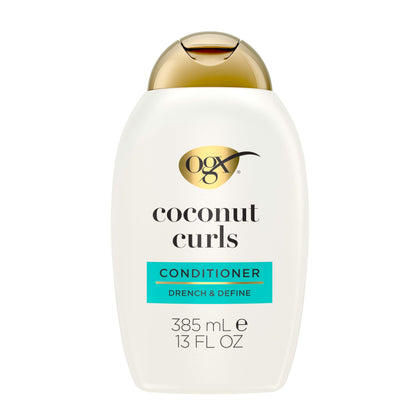 OGX front bottle of Quenching Coconut Curls showing label and benefit