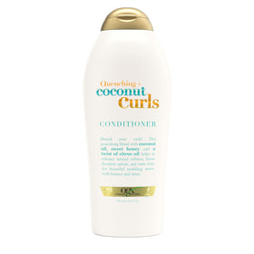 OGX front packaging of coconut curls conditioner shows product and benefits