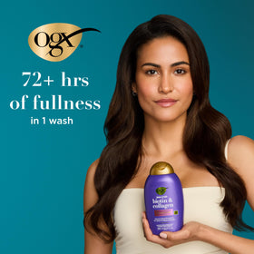 OGX scent notes with bergamot jasmine vanilla evoking fresh fragrance