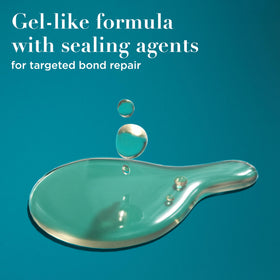 OGX sealing serum applied to damp hair for frizz control and shine