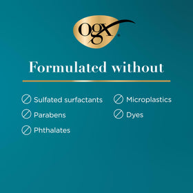 OGX shampoo lather in hands revealing gentle cleansing that maintains moisture