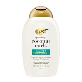OGX shampoo texture being poured illustrating creamy, hydrating lather
