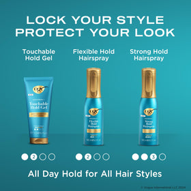OGX detail of hair strand with touchable finish, natural-feel benefit