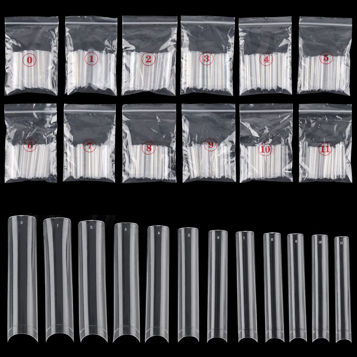 Ohlove front packaging showing 504 clear XXXL nail tips and quantity benefit