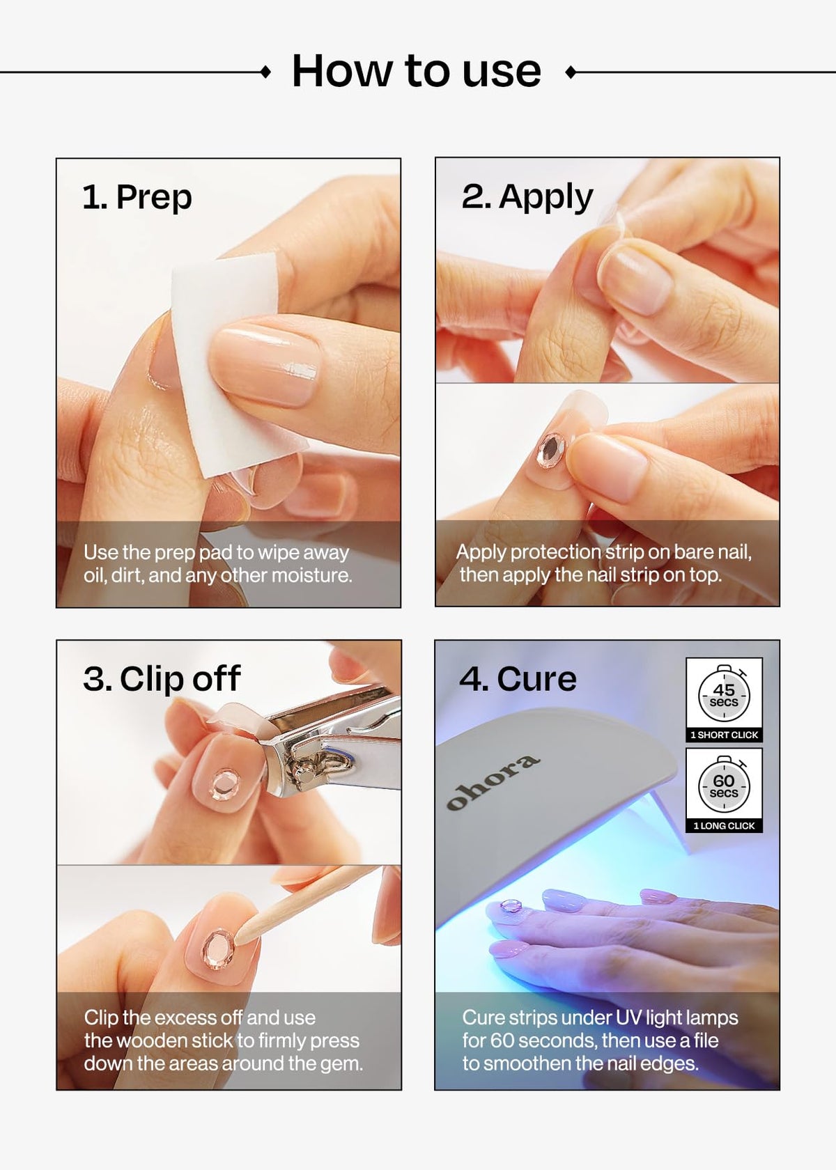 ohora nail file edge finish demonstration showing smooth trimmed edge and neat results