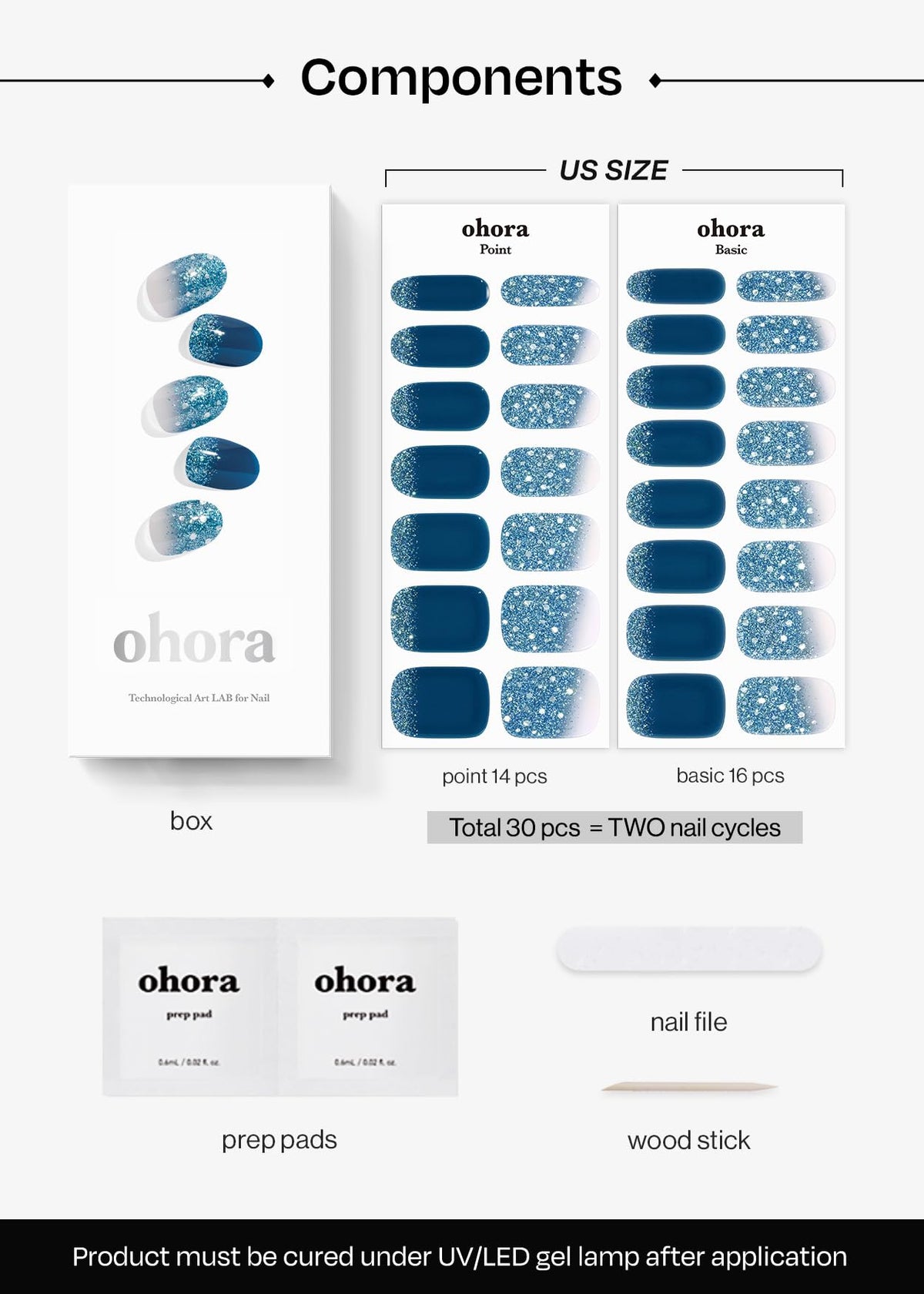 ohora wooden stick and nail file detail for neat shaping and improved adhesion