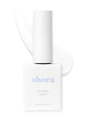 ohora front packaging showing Pro Glossy Top Gel kit and benefits