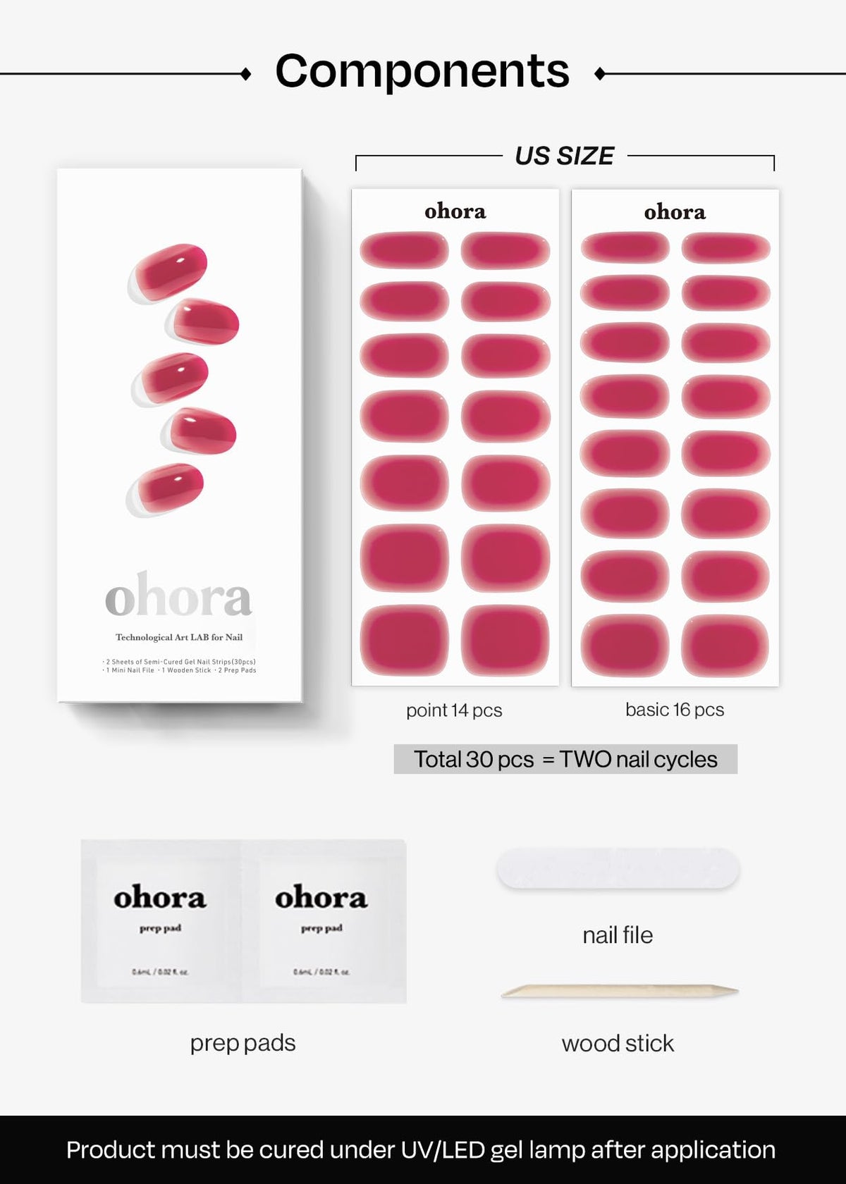 ohora nail strip curing under UV/LED lamp for durable, long-lasting wear